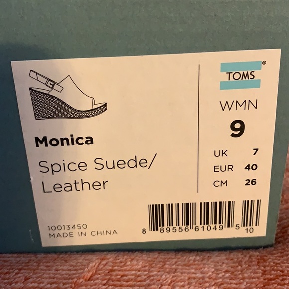 Tom’s Monica wedge size 9 worn once